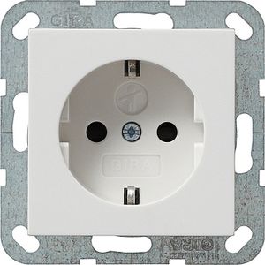 Gira 1-voudige wandcontactdoos RA, kinderbeveiliging wit mat