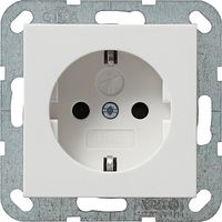 Gira 1-voudige wandcontactdoos RA, kinderbeveiliging wit mat