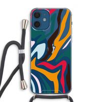 Colored Zebra: iPhone 12 Transparant Hoesje met koord