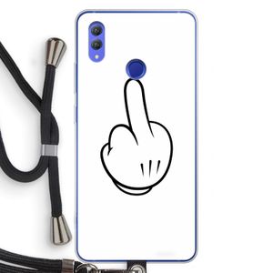 Middle finger white: Honor Note 10 Transparant Hoesje met koord