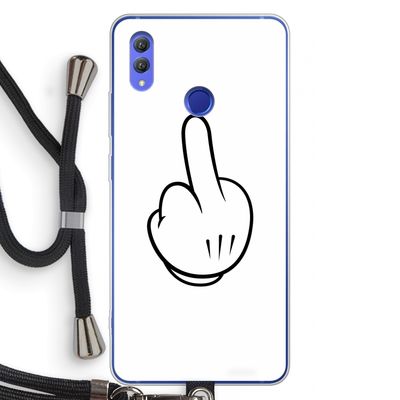 Middle finger white: Honor Note 10 Transparant Hoesje met koord
