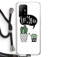 Hey you cactus: Oppo A94 5G Transparant Hoesje met koord