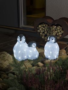 Konstsmide 6270-203 Acryl figuur Energielabel: F (A - G) Pinguin Set van 3 stuks Koudwit LED Wit