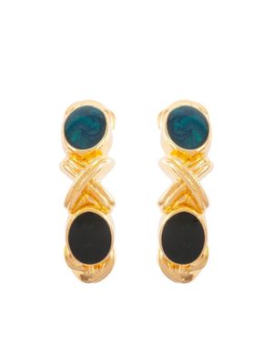 Susan Caplan Vintage boucles d'oreilles serties de pierres (années 1980)