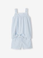 Gestreepte pyjamashort voor meisjes blauw, gestreept - thumbnail
