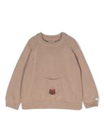 Donsje bear-motif cotton jumper - Marron