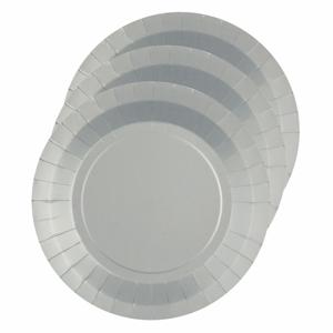 Santex Bordjes karton - 30x - rond - zilver - 22 cm - feestbordjes