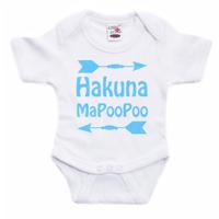 Baby rompertje - hakuna mapoopoo - blauw - glitter - kraam cadeau - babyshower - thumbnail