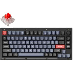 Keychron V1-C1 gaming toetsenbord RGB leds, 75%, Double-shot PBT, hot swap, Knob