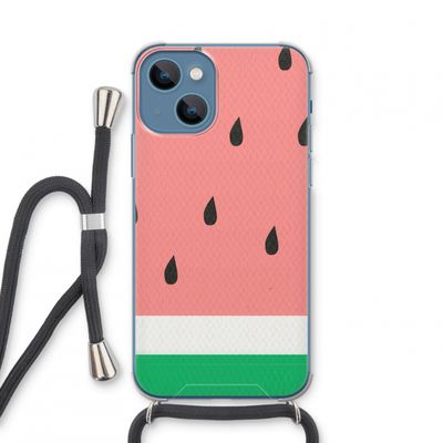 Watermeloen: iPhone 13 mini Transparant Hoesje met koord