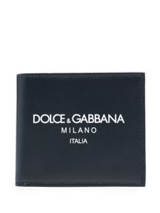 Dolce & Gabbana portefeuille en cuir à logo embossé - Bleu