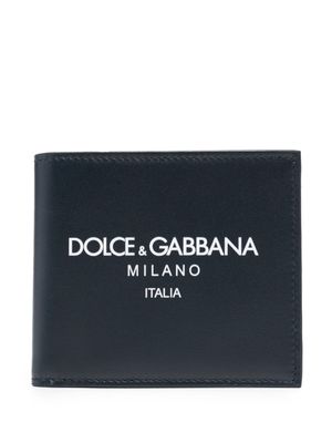 Dolce & Gabbana portefeuille en cuir à logo embossé - Bleu