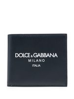 Dolce & Gabbana portefeuille en cuir à logo embossé - Bleu