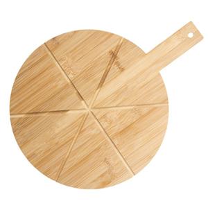 Pizza serveerplank met punten verdeling - bamboe - 30 cm - pizzabord