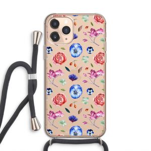 Bloemetjes: iPhone 11 Pro Transparant Hoesje met koord