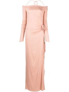 Blumarine robe fleurie à épaules dénudées - Rose