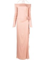 Blumarine robe fleurie à épaules dénudées - Rose