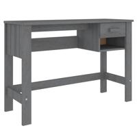 vidaXL Bureau HAMAR 110x40x75 cm massief grenenhout donkergrijs - thumbnail