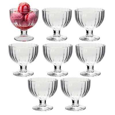 Alessandro ijscoupe Bali - 8x stuks - glas - kristal - 270 ml - 10 x 10 x 10 cm - ijs schaaltjes