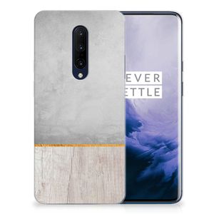 OnePlus 7 Pro Bumper Hoesje Wood Concrete