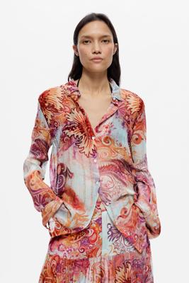 Paisley-print blouse - RED - XL