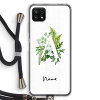 Green Brush: Samsung Galaxy A22 5G Transparant Hoesje met koord Green Brush: Samsung Galaxy A22 5G Transparant Hoesje met koord
