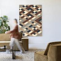 Urban Cotton Wandkleed 'Timber' 80 x 110cm in Frame - black