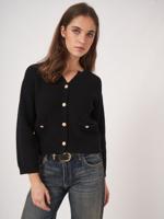Cardigan met textuur van zuiver katoen
