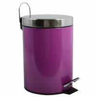 Prullenbak/pedaalemmer - metaal - paars - 3 liter - 17 x 25 cm - Badkamer/toilet