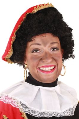 Pietenpruik Krul Lucía Zwart Verstelbaar