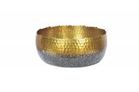 Handgemaakte decoratieve kom ORIENT 31cm goud met patina in klassiek gehamerd ontwerp - 41561 - thumbnail