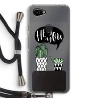 Hey you cactus: Pixel 3a Transparant Hoesje met koord