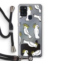 Papegaai: Samsung Galaxy A21s Transparant Hoesje met koord