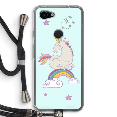 Regenboog eenhoorn: Pixel 3a Transparant Hoesje met koord
