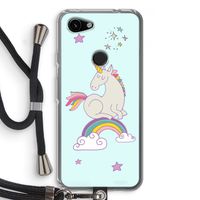 Regenboog eenhoorn: Pixel 3a Transparant Hoesje met koord