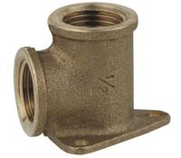 Kirchhoff Muurplaat met hoekbocht van rood messing, blank, 1/2"IT, (3471) - 988965255