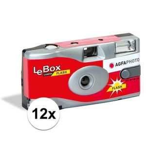 12x Wegwerp camera/fototoestel met flits voor 27 kleuren fotos   -