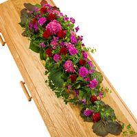 Kistversiering lila-paars en rood - thumbnail