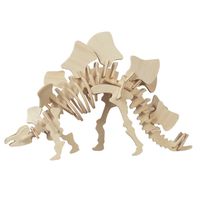 Houten 3D puzzel stegosaurus dinosaurus 23 cm - thumbnail