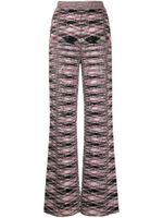 Missoni pantalon en intarsia à coupe évasée - Noir - thumbnail