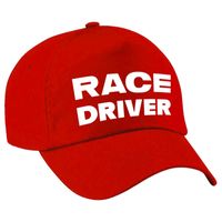 Carnaval verkleed pet race driver/auto coureur rood voor jongens en meisjes   -