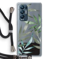 Tropical watercolor leaves: Oppo Find X3 Neo Transparant Hoesje met koord