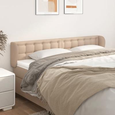 Hoofdbord met randen 163x23x78/88 cm kunstleer cappuccinokleur