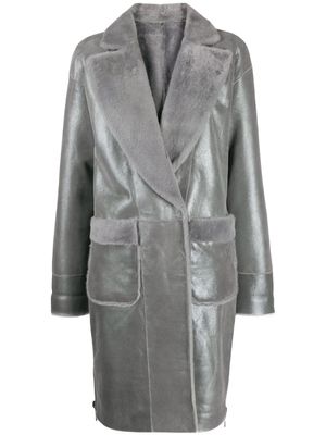 Lorena Antoniazzi manteau à effet métallisé - Gris