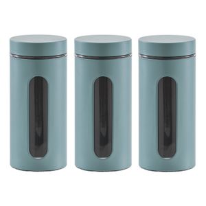 5x Eucalyptus groene voorraadblikken/potten met venster 1200 ml