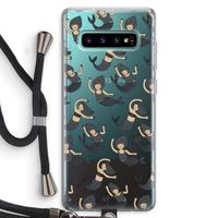 Zeemeermin: Samsung Galaxy S10 Plus Transparant Hoesje met koord