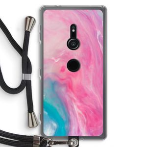 Roze explosie: Sony Xperia XZ2 Transparant Hoesje met koord
