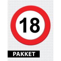 Verkeersbord 18 jaar feestartikelen pakket - thumbnail