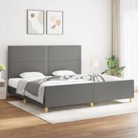 Bedframe zonder matras stof donkergrijs 200x200 cm