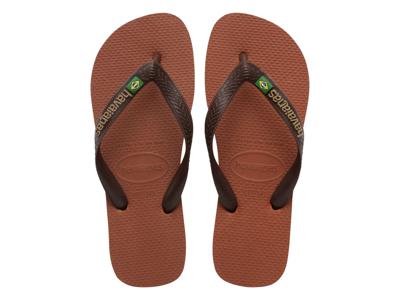 Havaianas Brasil logo dark brown Bruin maat 4142